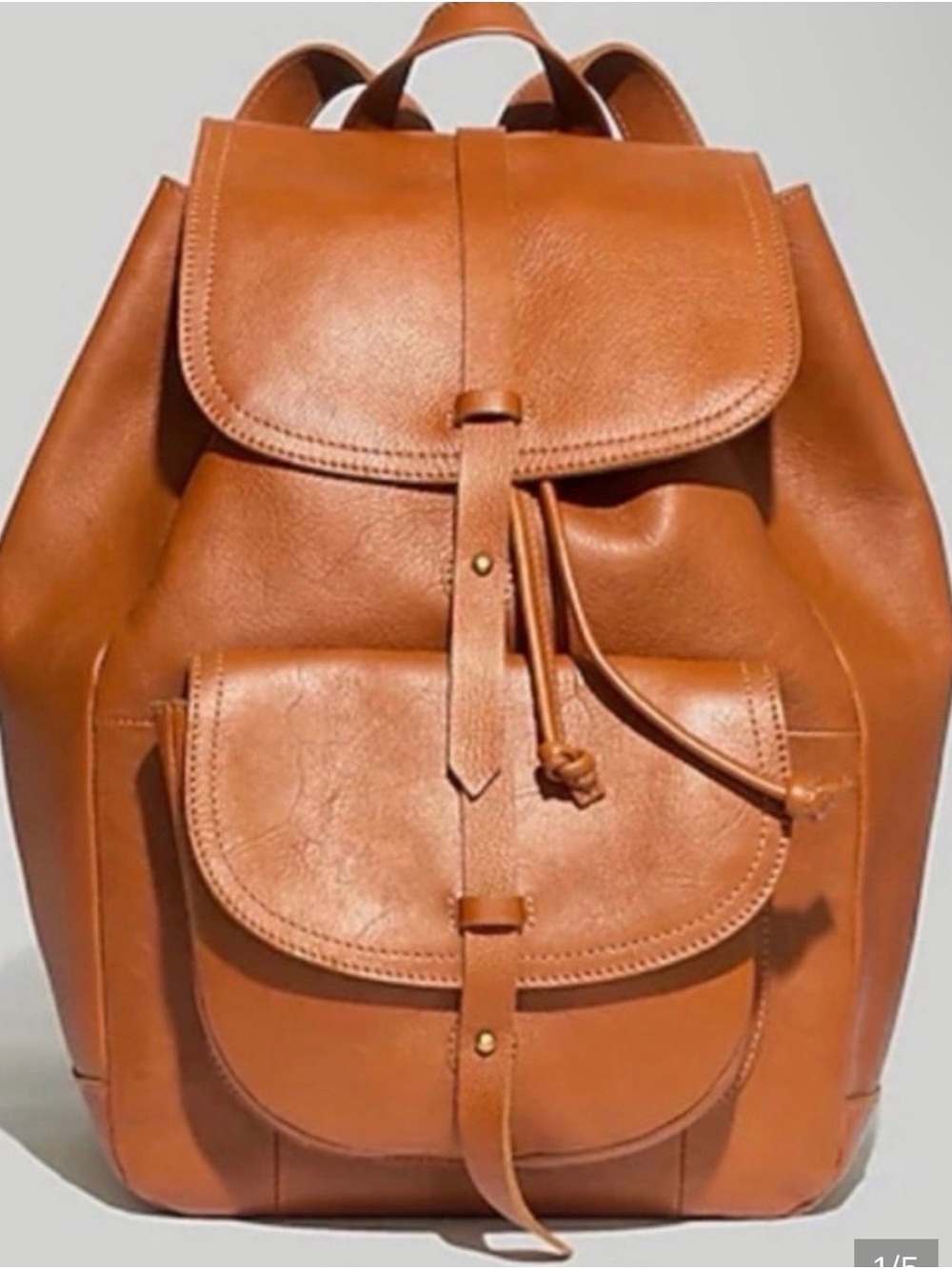 Madewell Leather Backpack in Cognac Tan